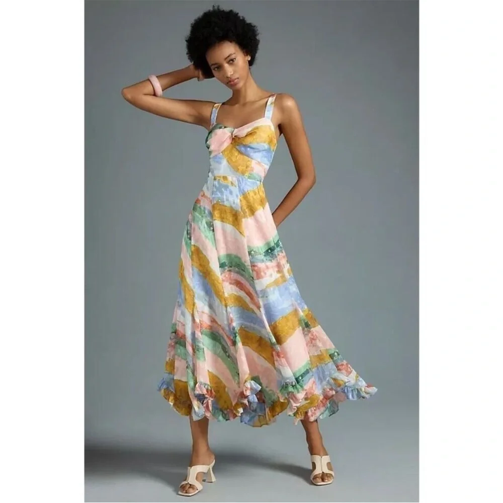 Anthropologie Hutch Petite Twist Midi Dress